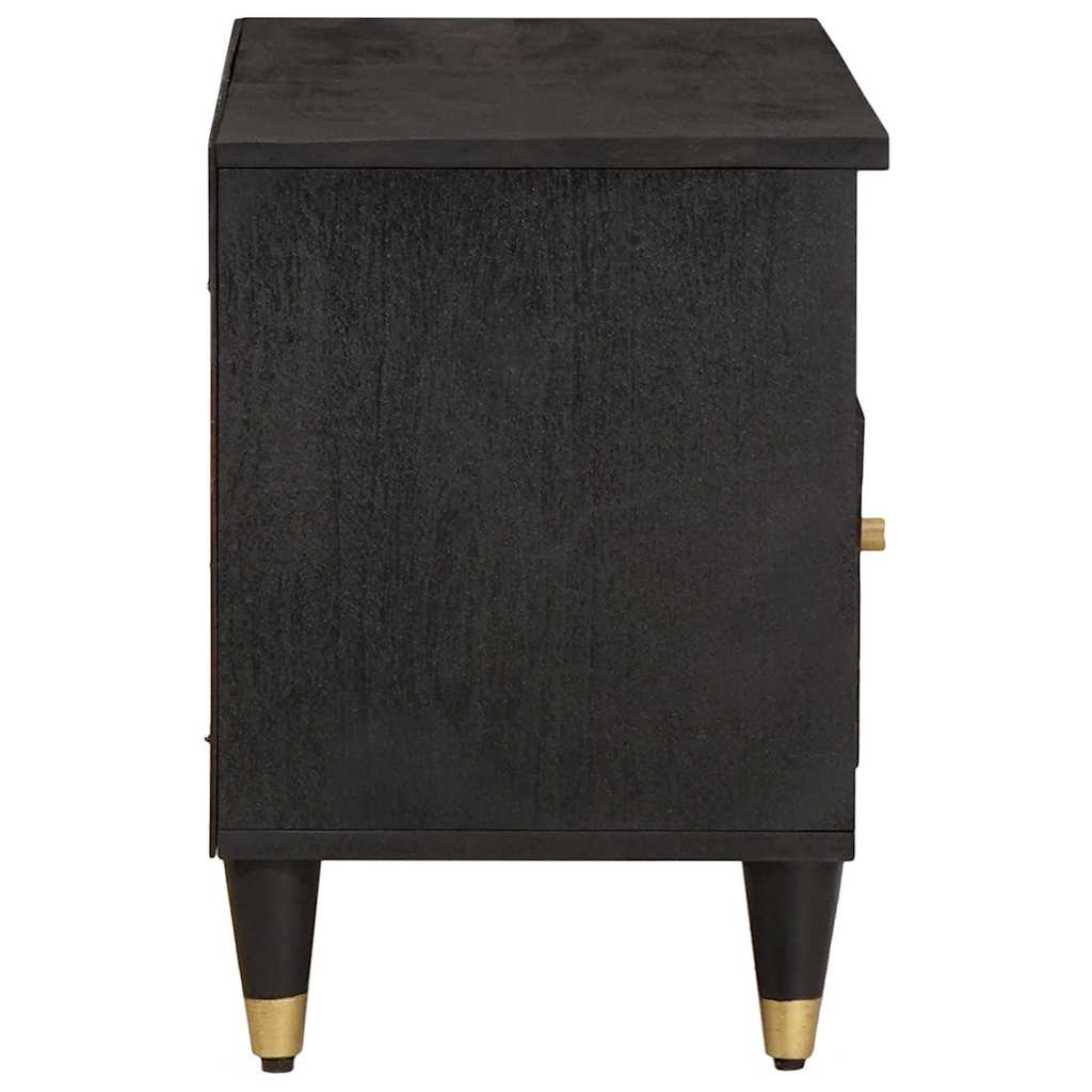 TV szekrény fiókkal Fekete 80 x 33 x 46 cm Tömör Mangófát