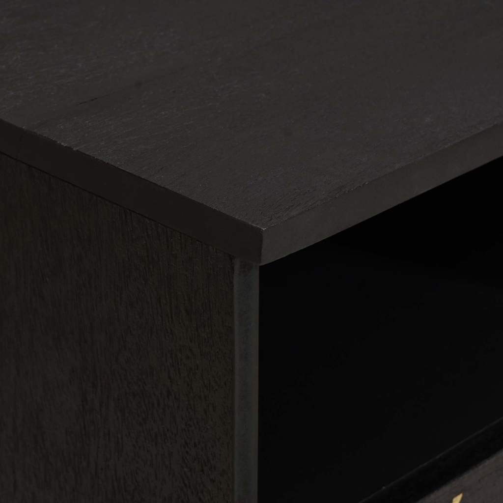 TV szekrény fiókkal Fekete 100 x 33 x 46 cm Tömör Mangófát