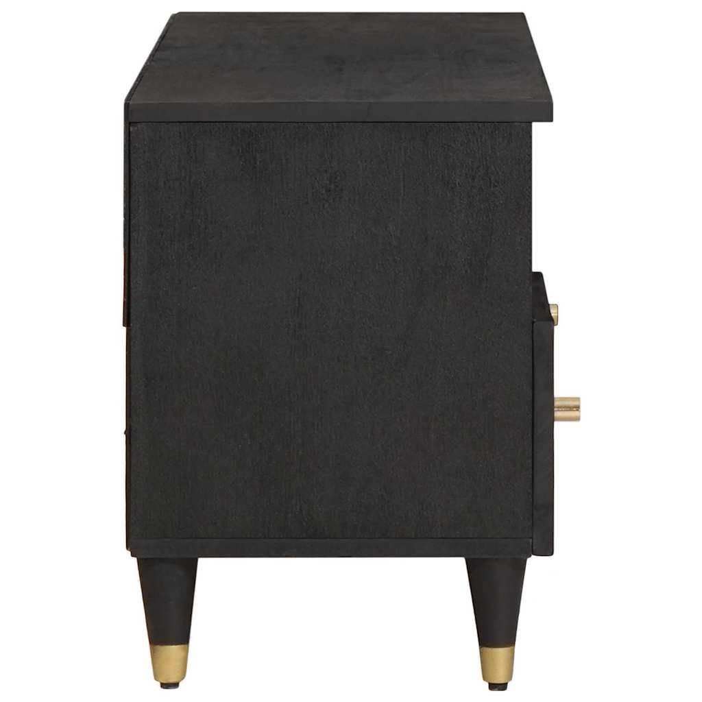 TV szekrény fiókkal Fekete 100 x 33 x 46 cm Tömör Mangófát