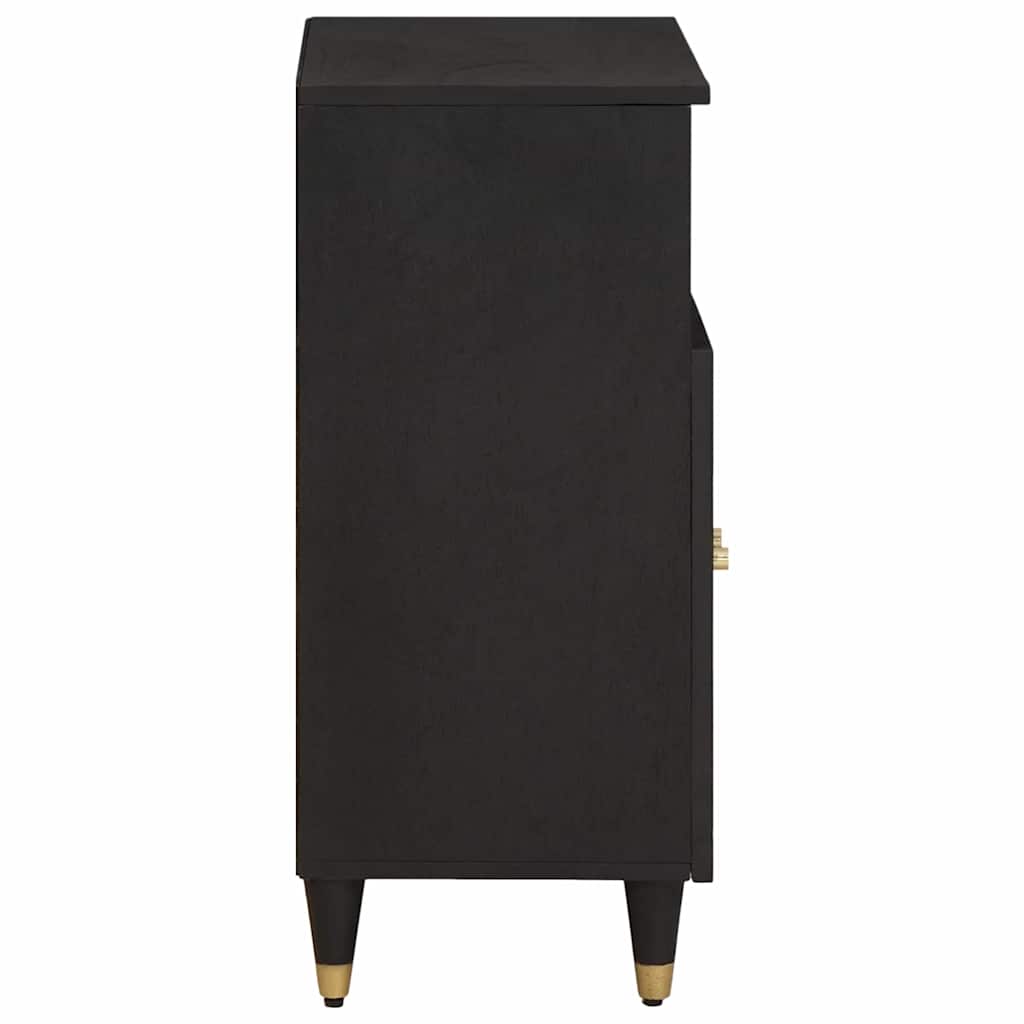 Széf polcokkal tárolóval Fekete 60 x 33 x 75 cm Tömör Mangófát
