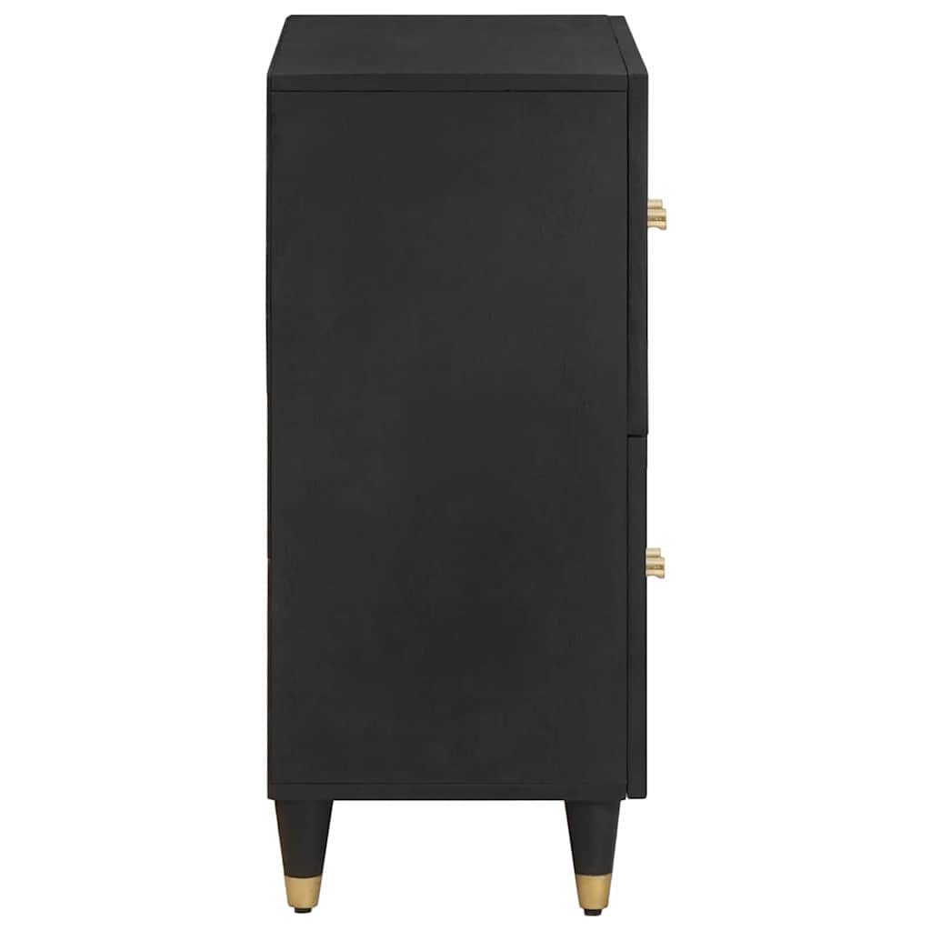 Széf polcokkal tárolóval Fekete 60 x 33 x 75 cm Tömör Mangófát