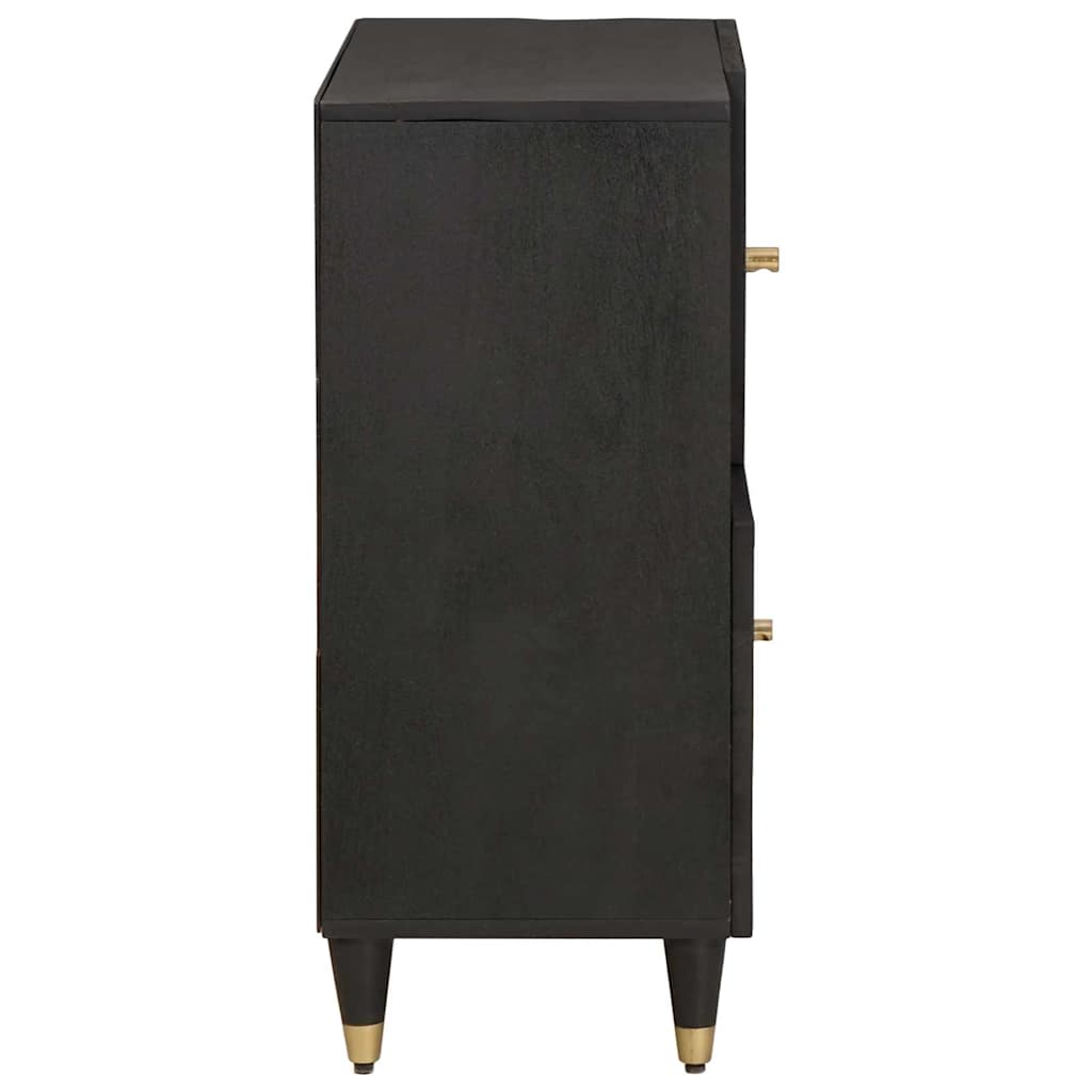 Széf polcokkal tárolóval Fekete 80 x 33 x 75 cm Tömör Mangófát