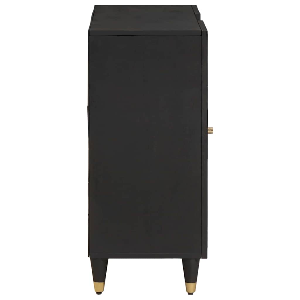Széf polcokkal tárolóval Fekete 90 x 33 x 75 cm Tömör Mangófát