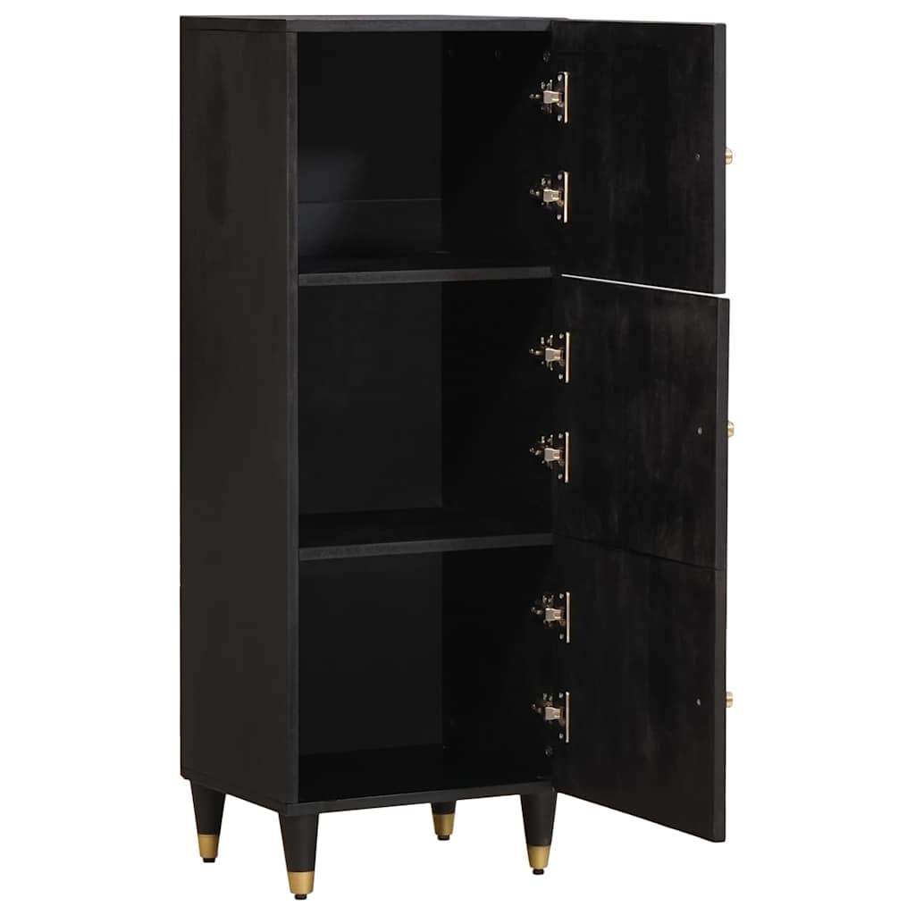 Magasfiú polcokkal Fekete 40 x 33 x 110 cm Tömör Mangófát