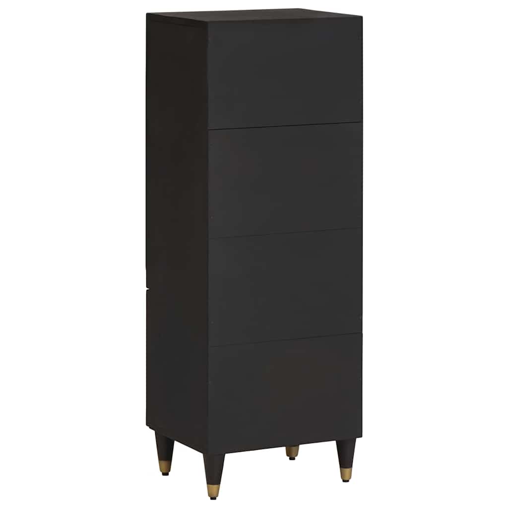 Magasfiú polcokkal Fekete 40 x 33 x 110 cm Tömör Mangófát