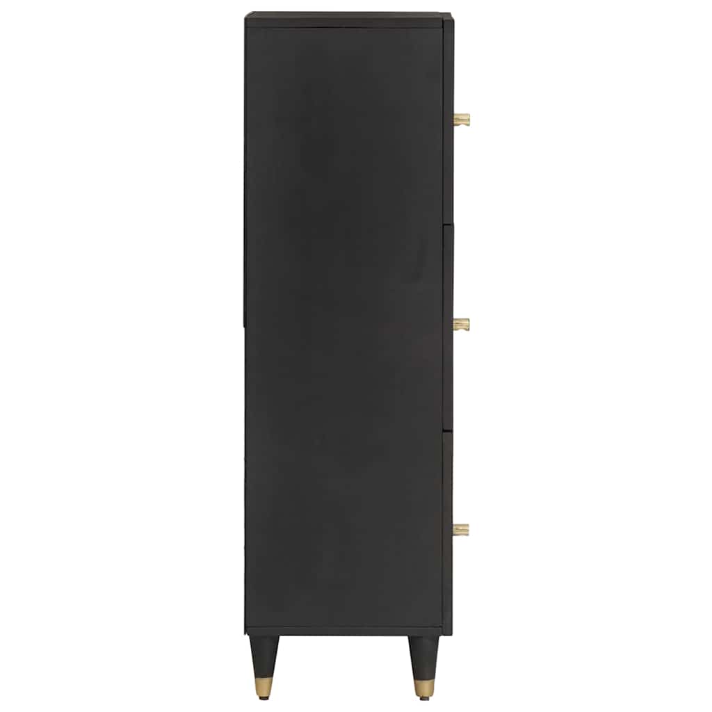 Magasfiú polcokkal Fekete 40 x 33 x 110 cm Tömör Mangófát
