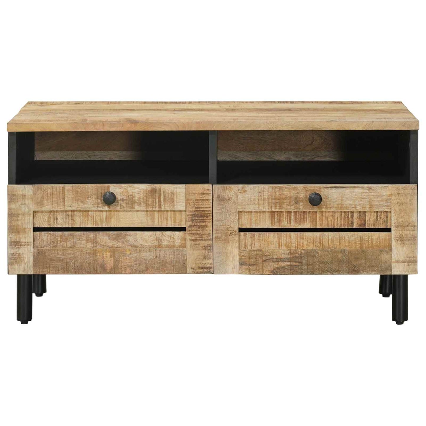 Dohányzóasztal Barna és fekete 80 x 54 x 40 cm Tömör Mangófát