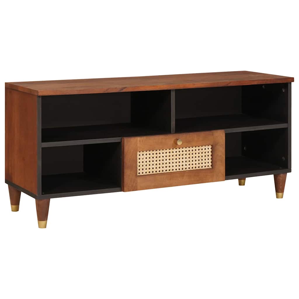 TV szekrény fiókkal Barna 100 x 33,5 x 46 cm Tömör Mangófát