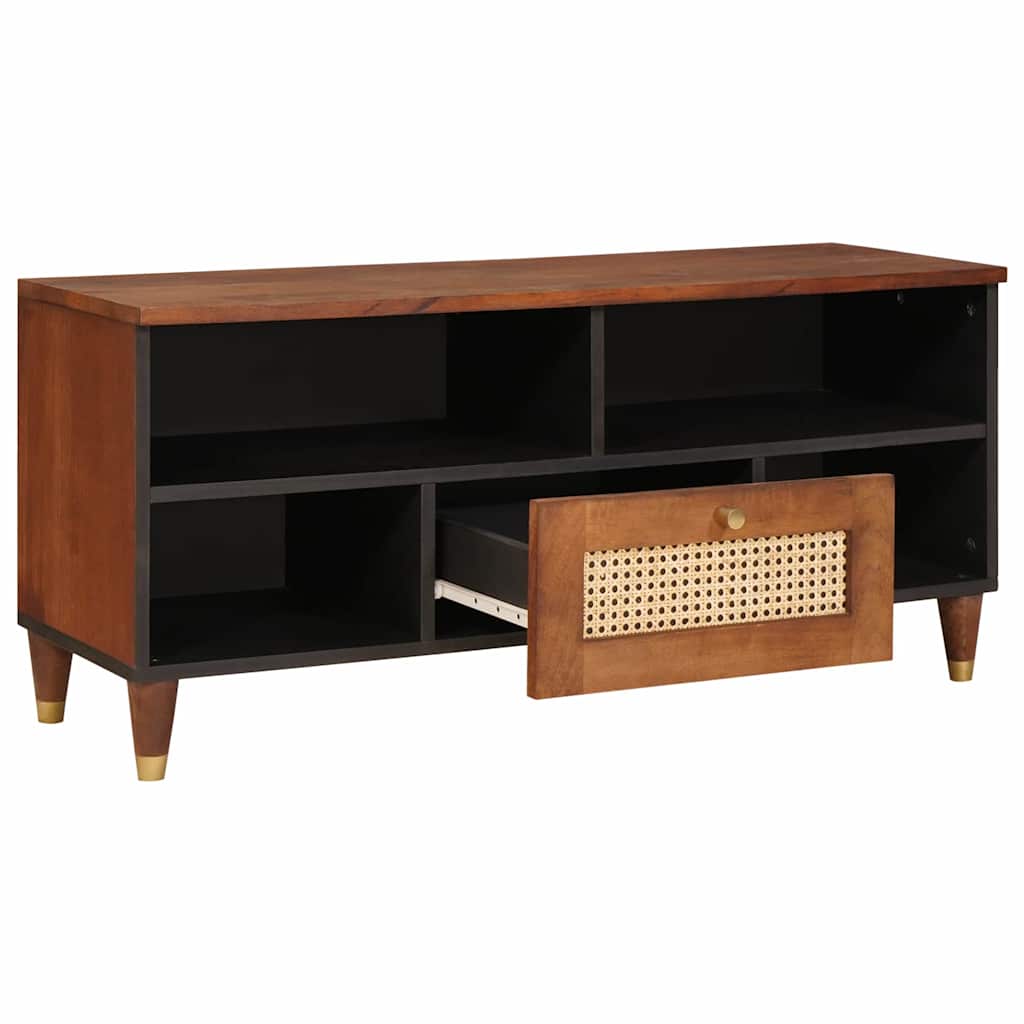 TV szekrény fiókkal Barna 100 x 33,5 x 46 cm Tömör Mangófát
