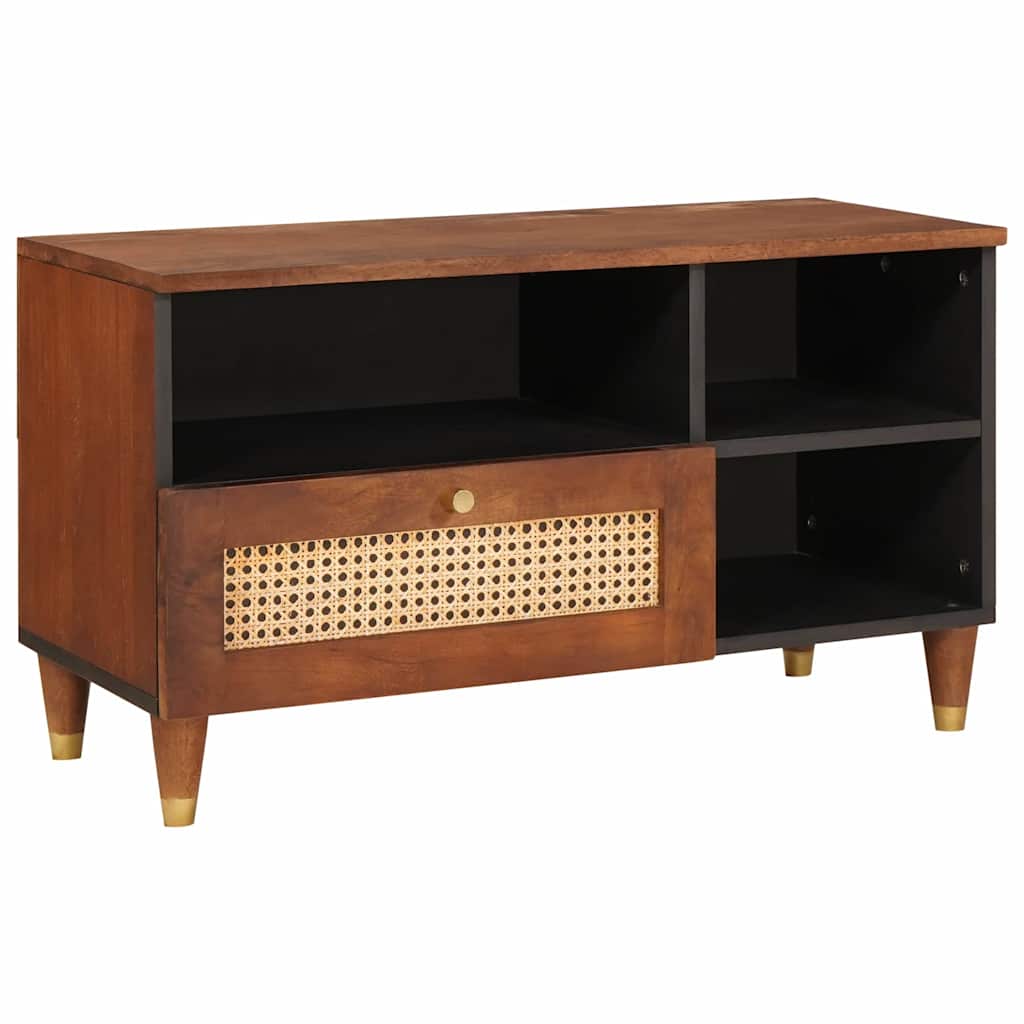 TV szekrény fiókkal Barna 80 x 33,5 x 46 cm Tömör Mangófát