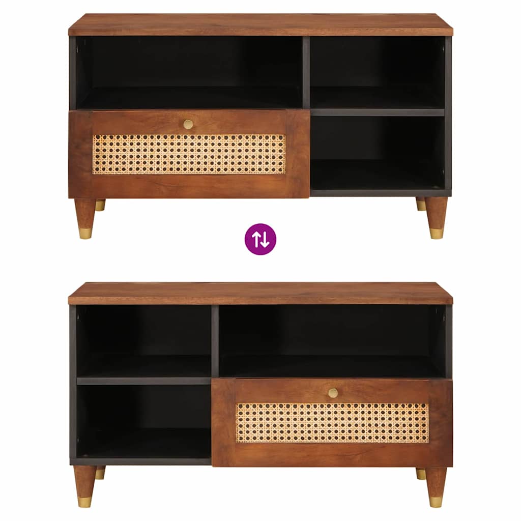 TV szekrény fiókkal Barna 80 x 33,5 x 46 cm Tömör Mangófát