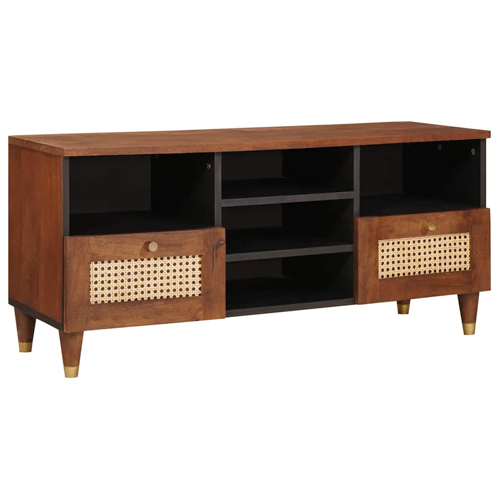 TV szekrény fiókkal Barna 100 x 33,5 x 46 cm Tömör Mangófát