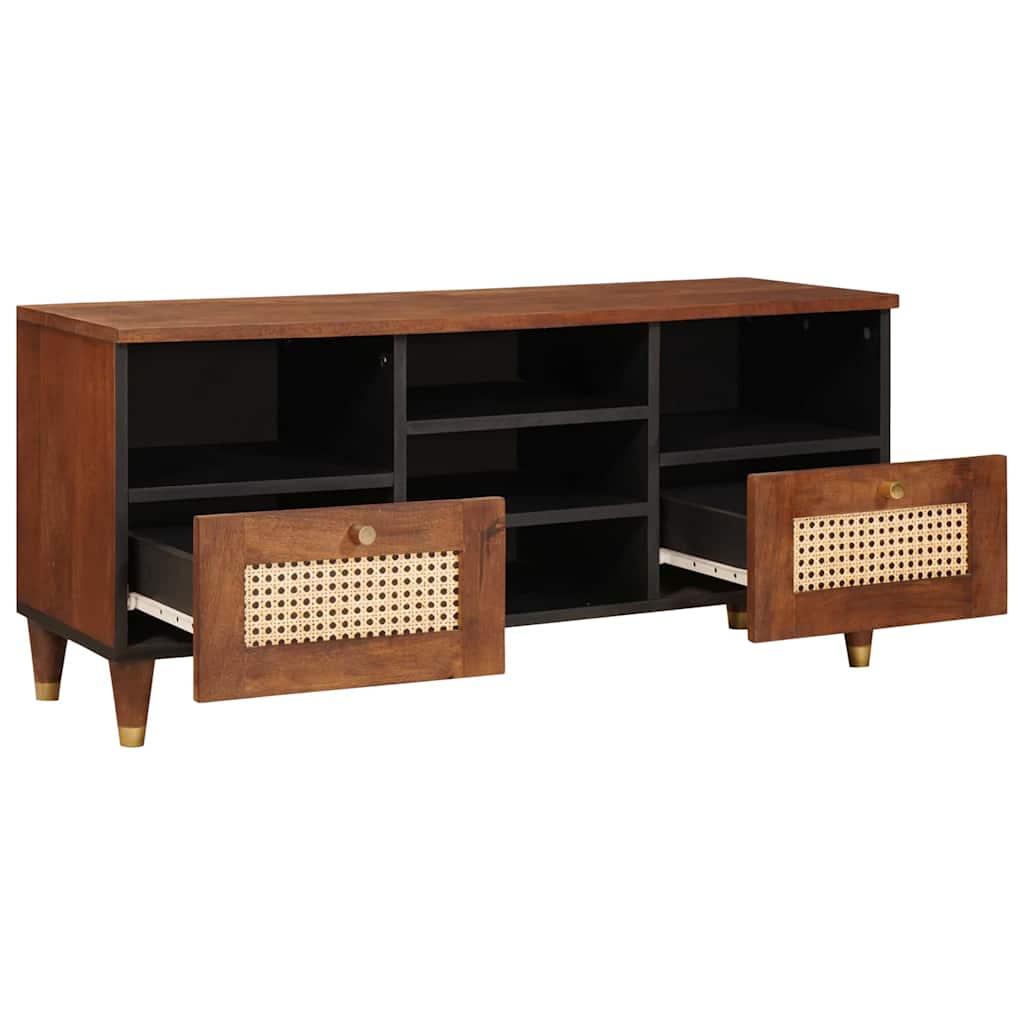TV szekrény fiókkal Barna 100 x 33,5 x 46 cm Tömör Mangófát