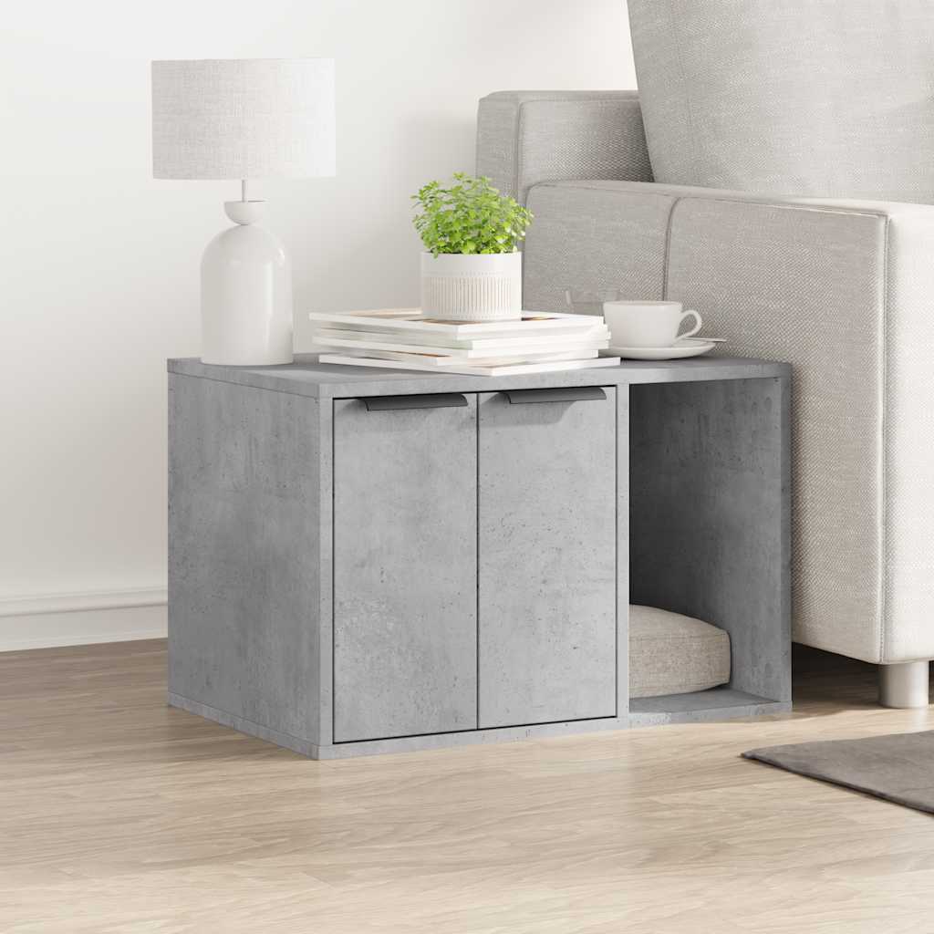 betonszürke szerelt fa macskaalomdoboz 60 x 40 x 40 cm