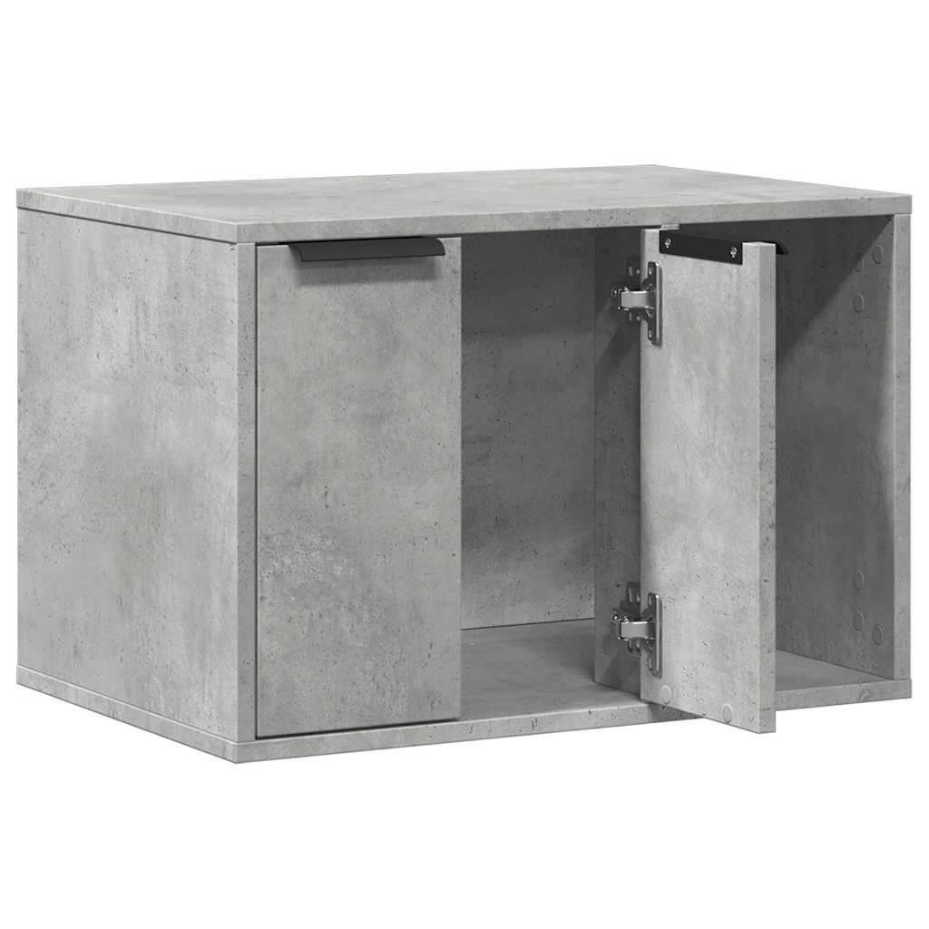 betonszürke szerelt fa macskaalomdoboz 60 x 40 x 40 cm