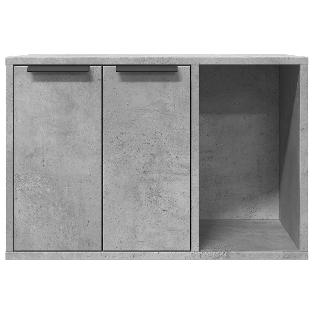 betonszürke szerelt fa macskaalomdoboz 60 x 40 x 40 cm