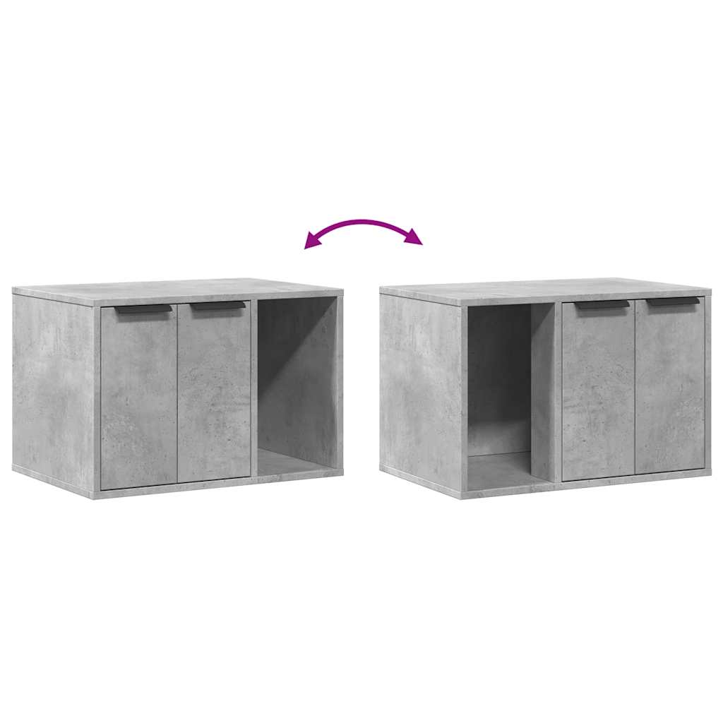 betonszürke szerelt fa macskaalomdoboz 60 x 40 x 40 cm