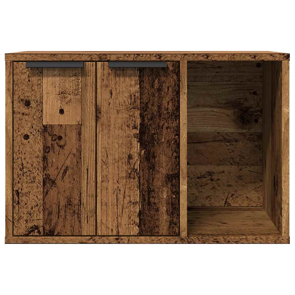antik fa színű szerelt fa macskaalomdoboz 60 x 40 x 40 cm