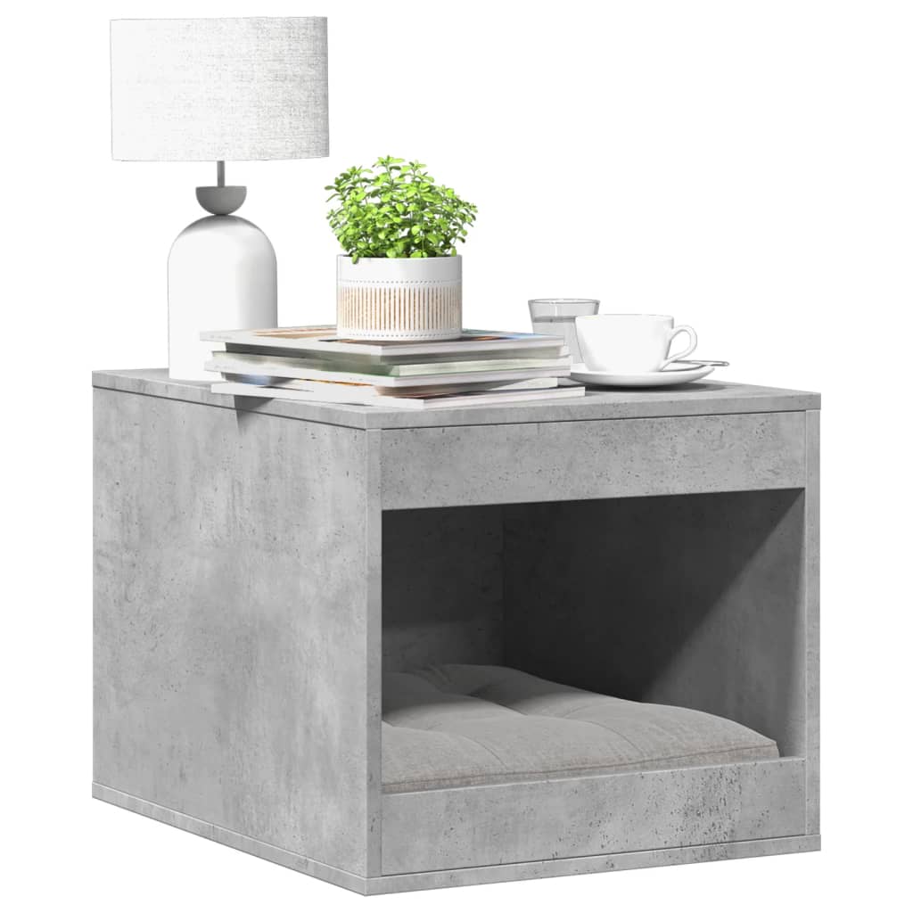 betonszürke szerelt fa macskaalomdoboz 47 x 59 x 42 cm