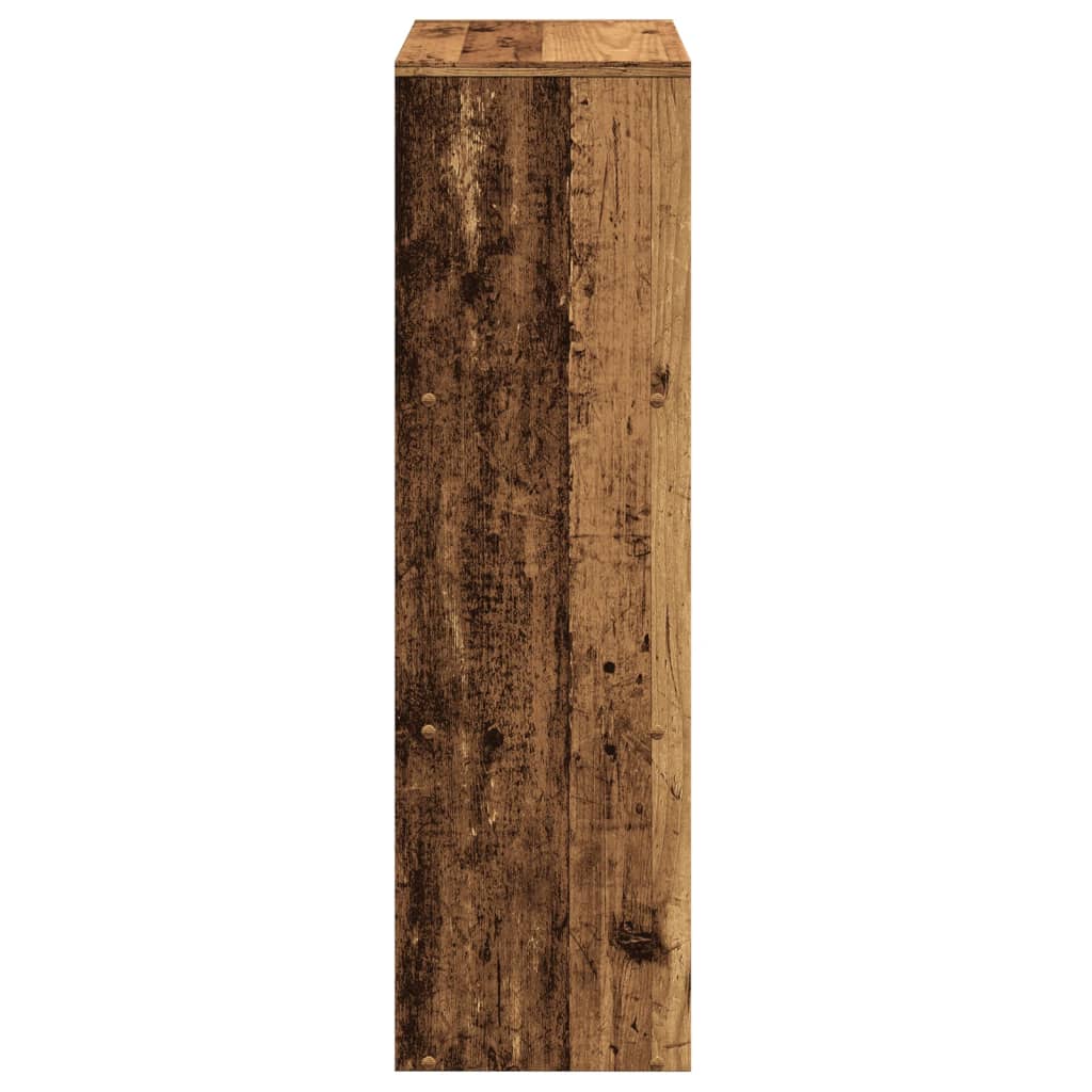  3 szintes antik fa színű fa elválasztó könyvespolc 99x29x99 cm