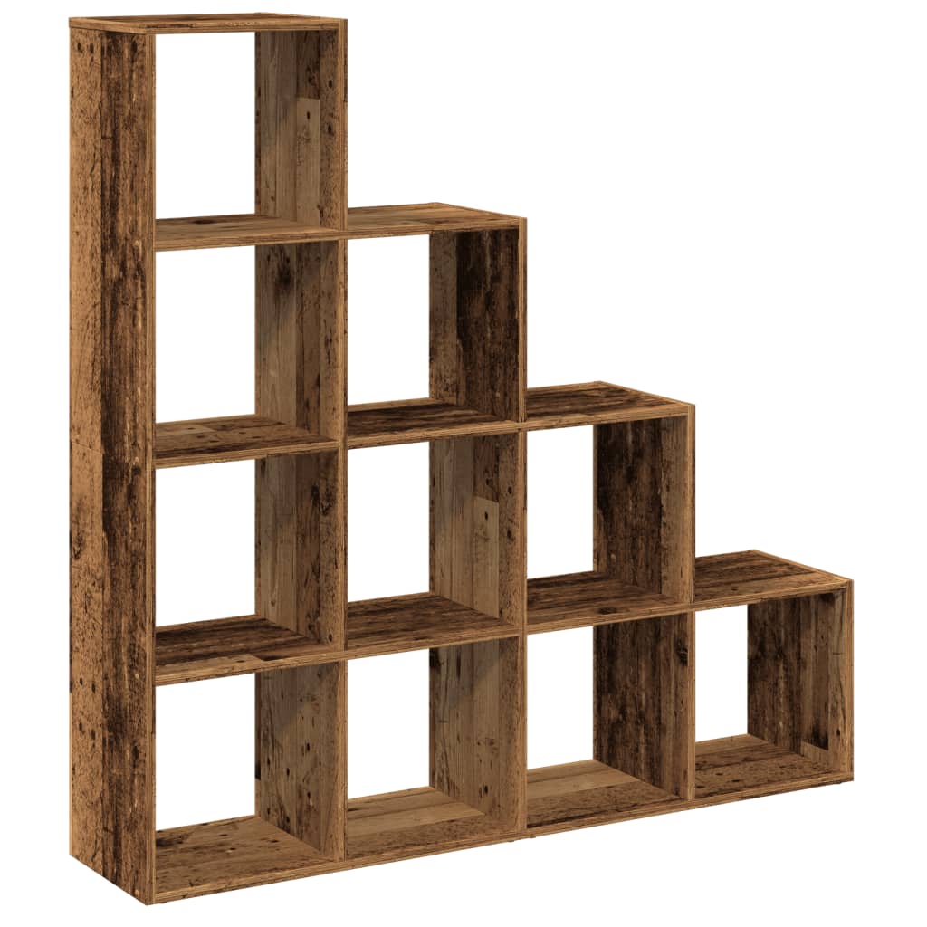 4 szintes antik színű elválasztó könyvespolc 131,5x29x131,5 cm