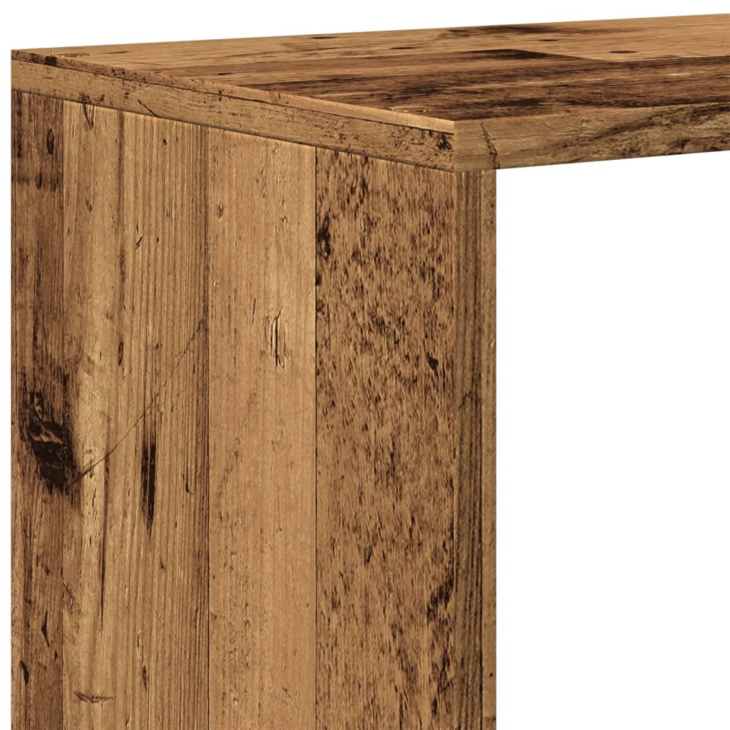 4 szintes antik színű elválasztó könyvespolc 131,5x29x131,5 cm