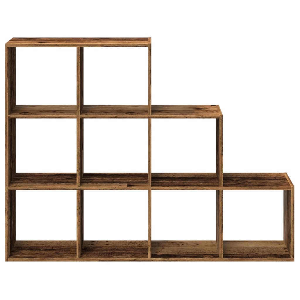 3 szintes antik színű elválasztó könyvespolc 137,5x29x103,5 cm