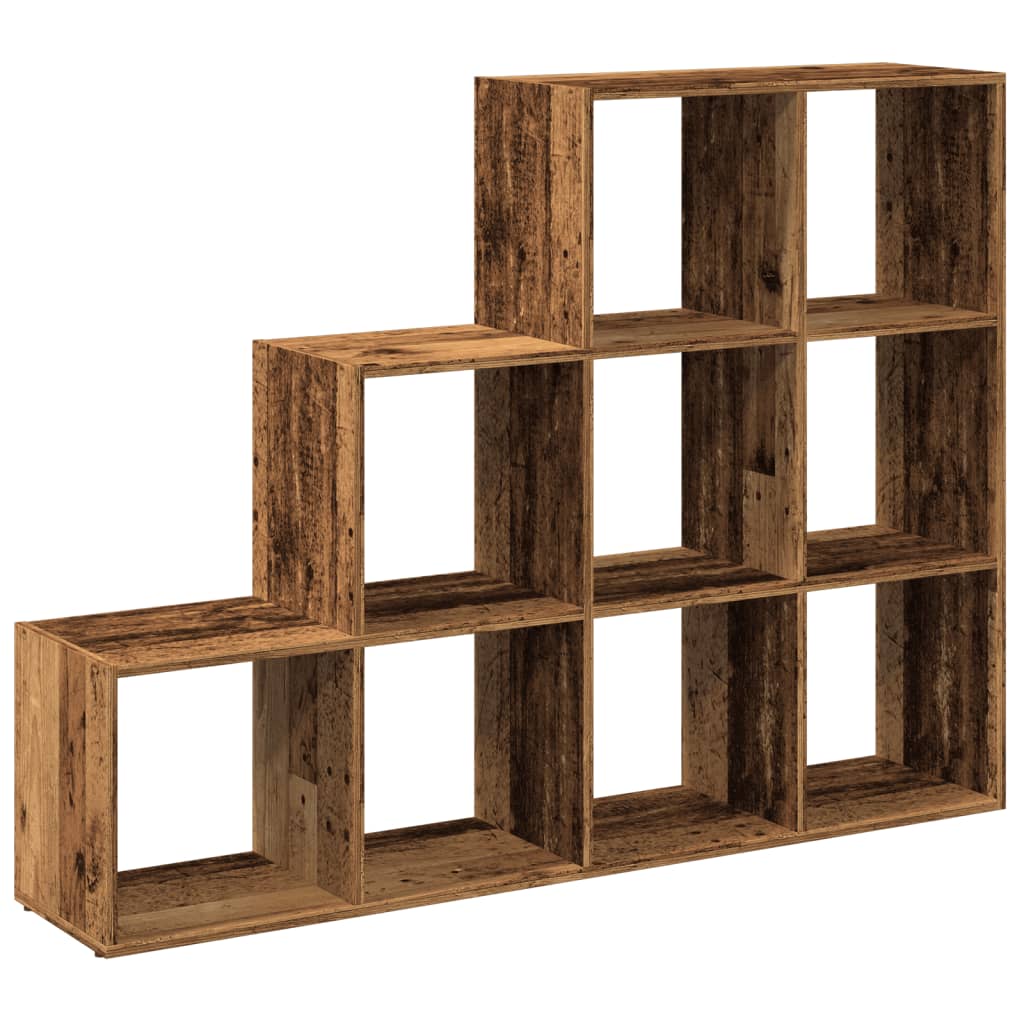 3 szintes antik színű elválasztó könyvespolc 137,5x29x103,5 cm