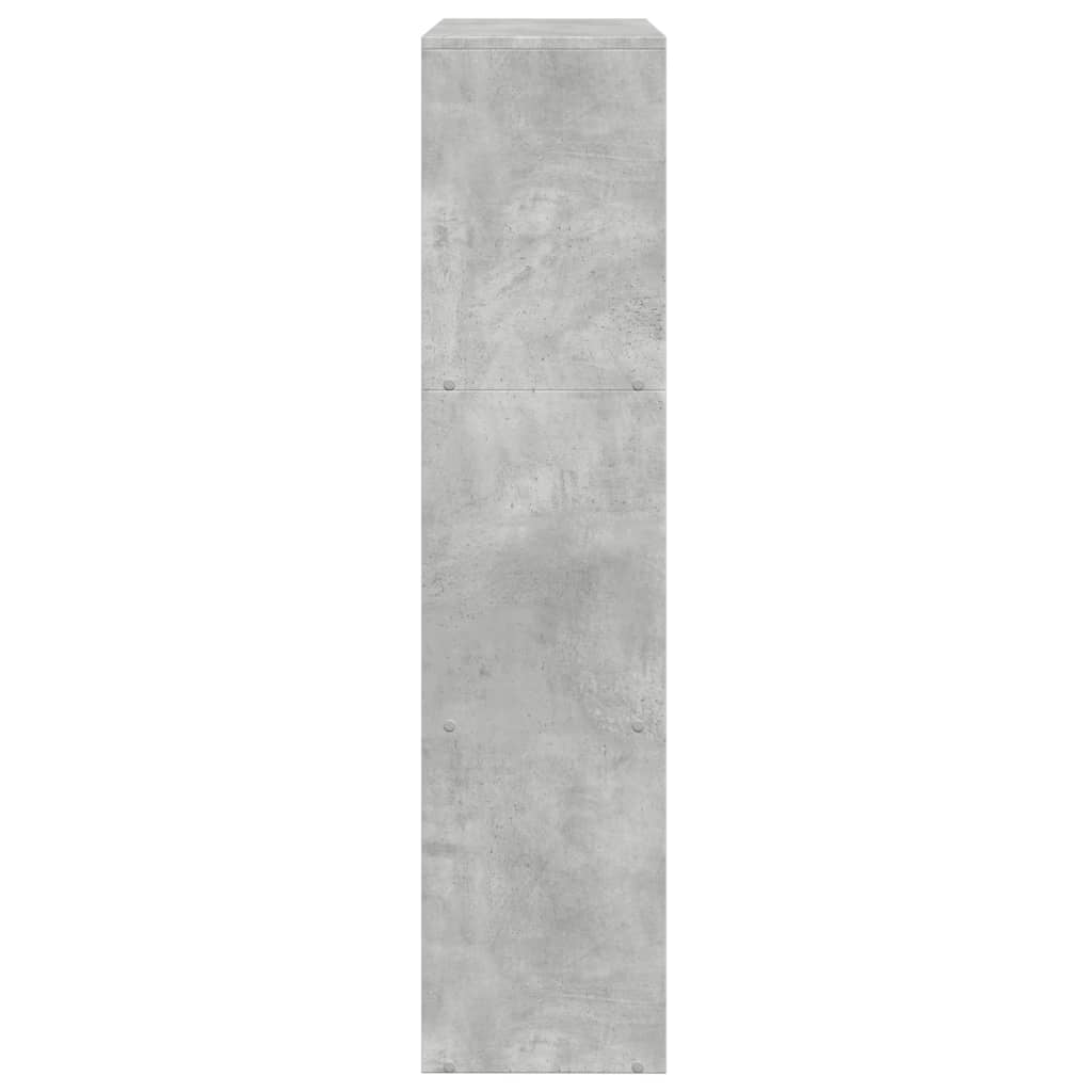 3 szintes betonszürke fa elválasztó könyvespolc 123x29x123 cm