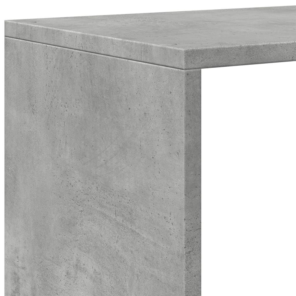 3 szintes betonszürke fa elválasztó könyvespolc 123x29x123 cm
