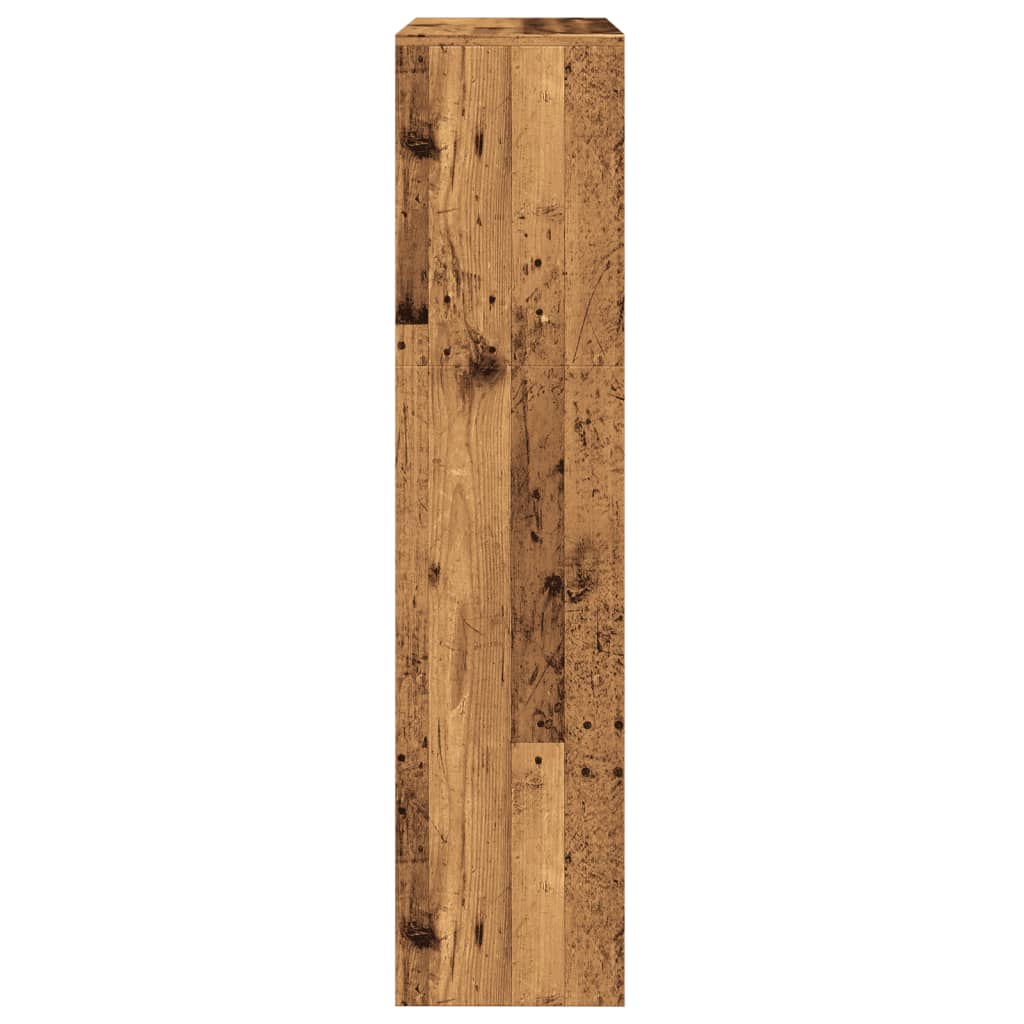 3 szintes antik fa színű fa elválasztó könyvespolc 123x29x123cm