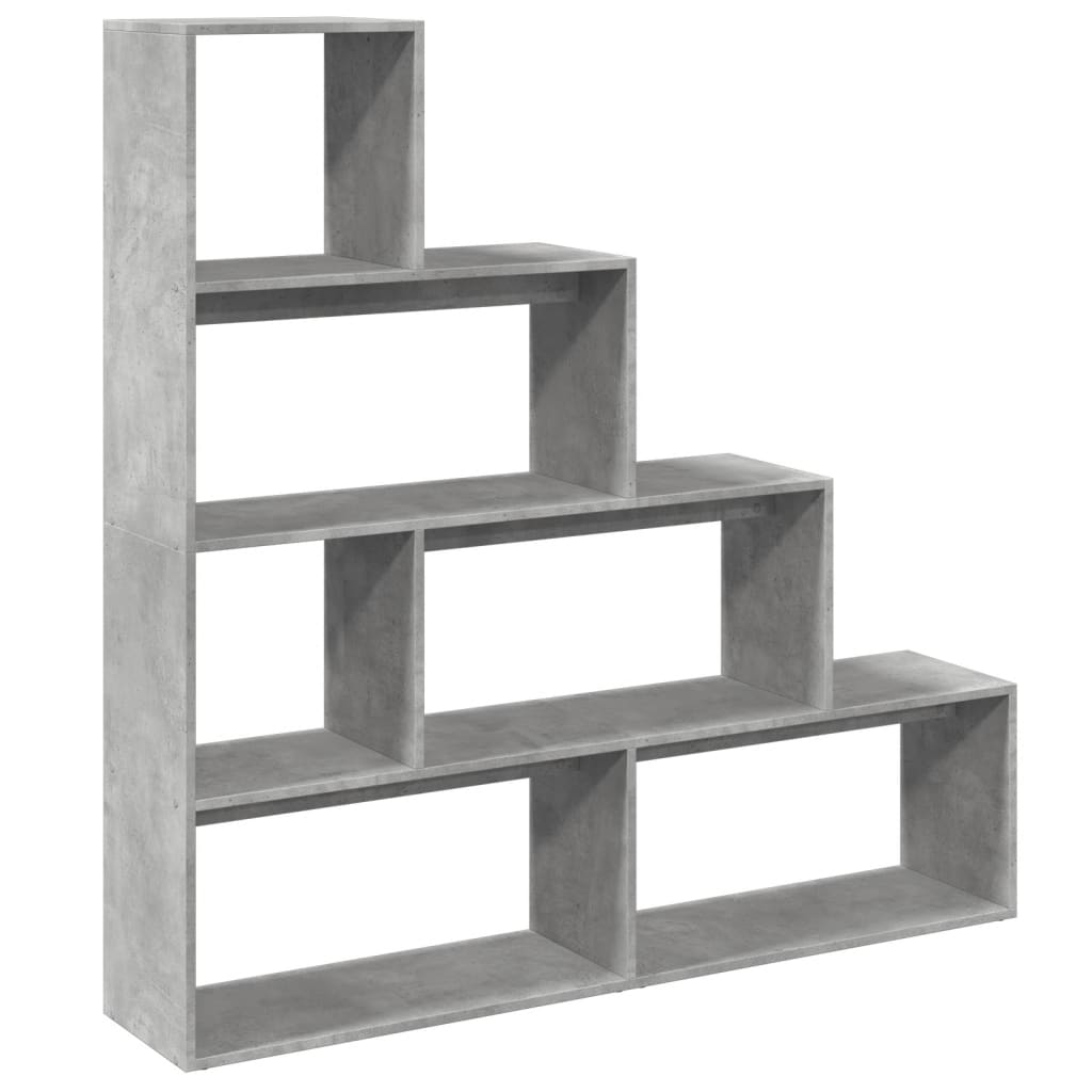 4 szintes betonszürke szerelt fa könyvespolc 143,5x29x143,5 cm