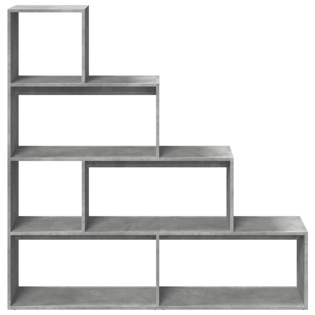 4 szintes betonszürke szerelt fa könyvespolc 143,5x29x143,5 cm