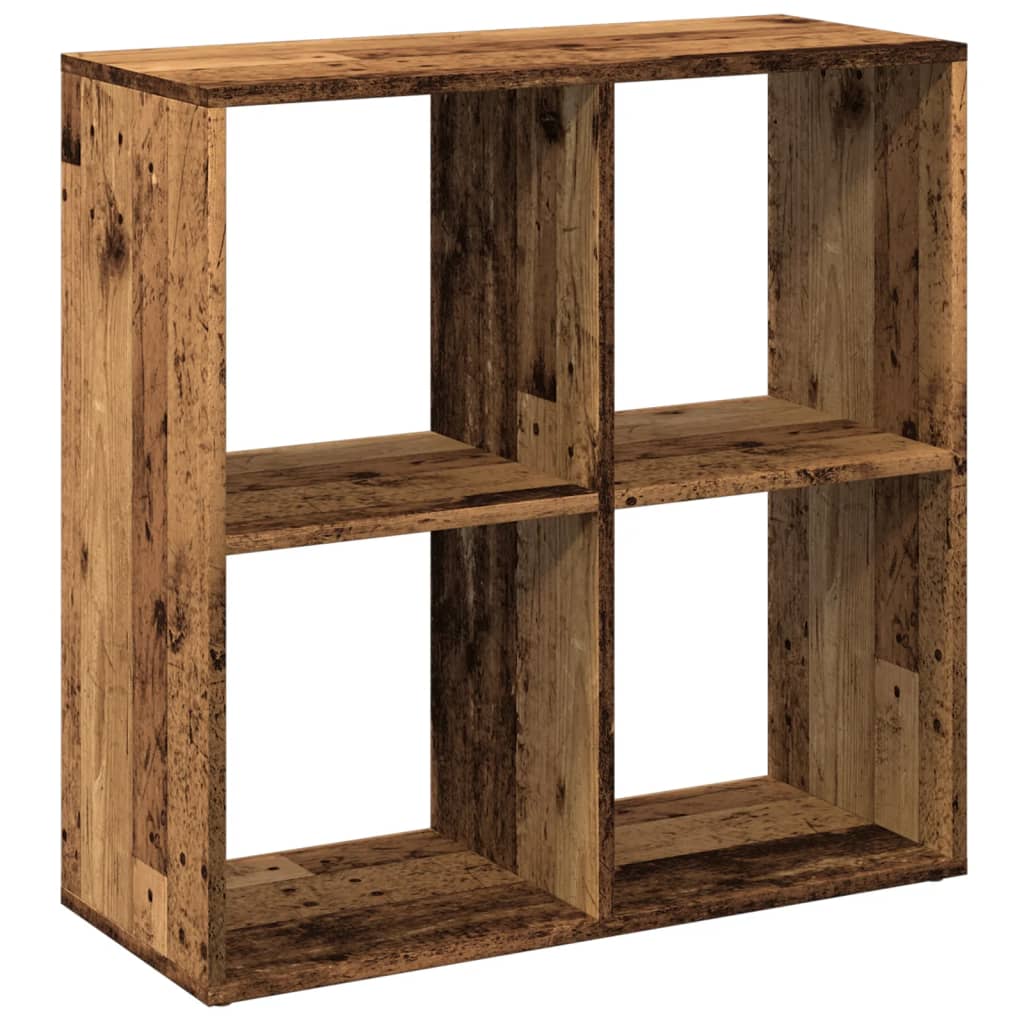 antik fa színű fa térelválasztó könyvespolc 69,5x29x69,5 cm