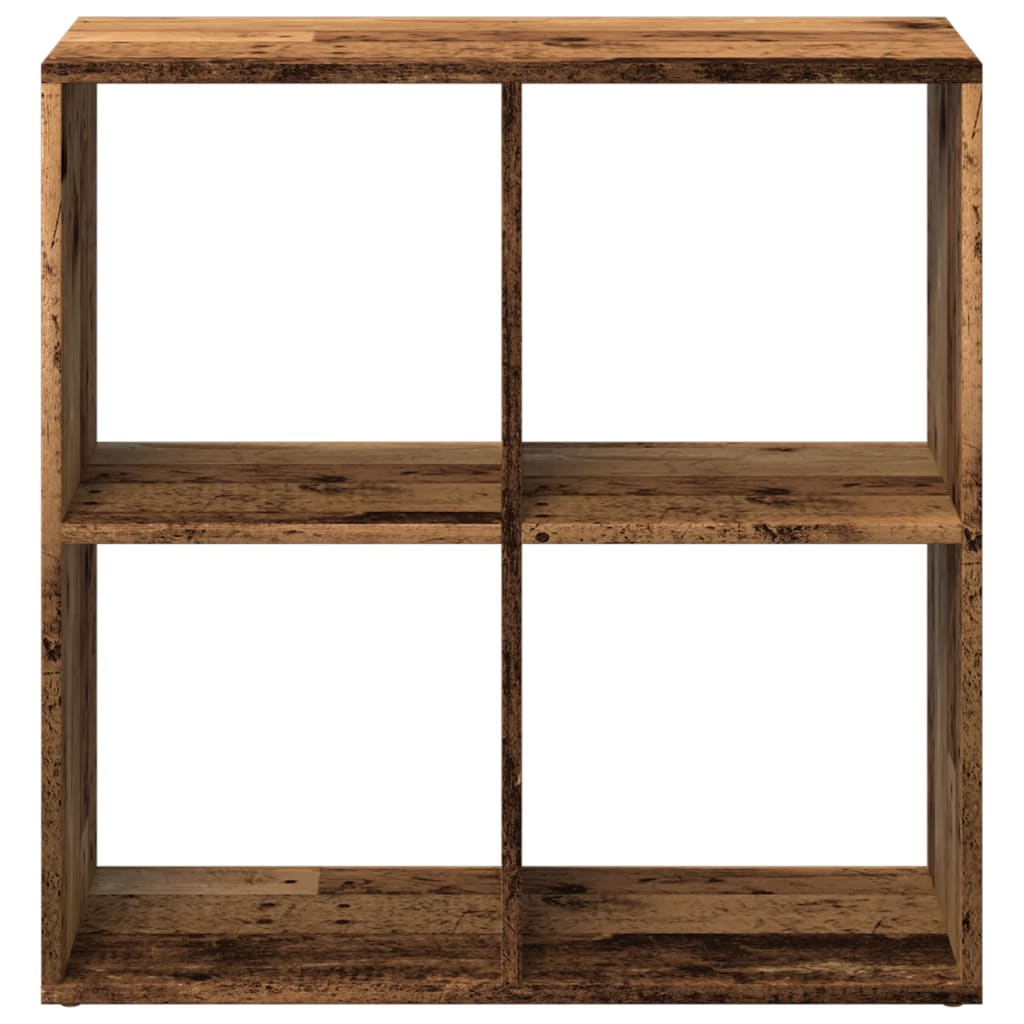antik fa színű fa térelválasztó könyvespolc 69,5x29x69,5 cm