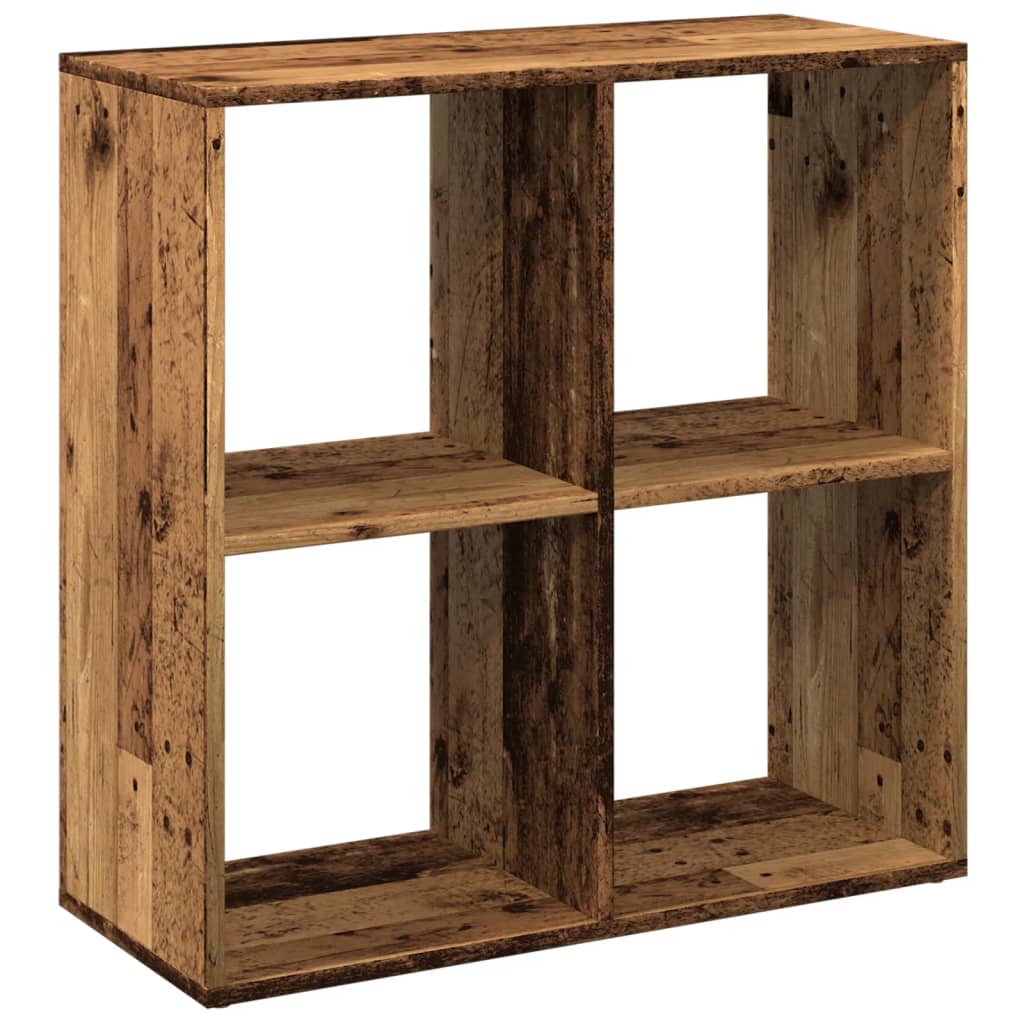 antik fa színű fa térelválasztó könyvespolc 69,5x29x69,5 cm