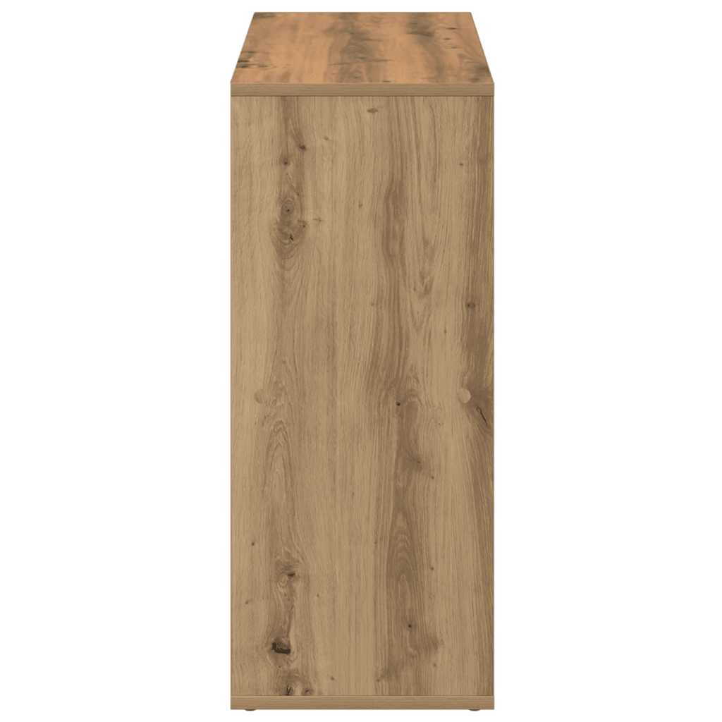 kézműves tölgy színű fa elválasztó könyvespolc 69,5x29x69,5 cm