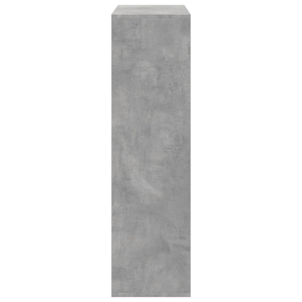 betonszürke szerelt fa elválasztó könyvespolc 69,5x29x103,5 cm