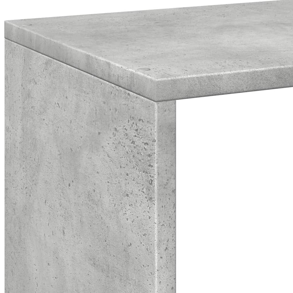 betonszürke szerelt fa elválasztó könyvespolc 69,5x29x103,5 cm