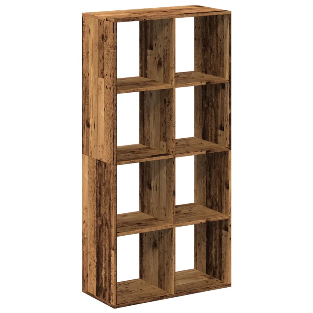 antik fa színű fa térelválasztó könyvespolc 69,5x29x137,5 cm