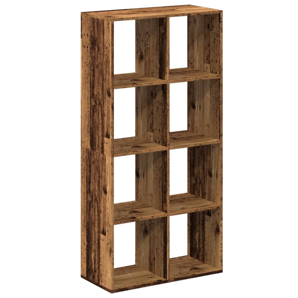 antik fa színű fa térelválasztó könyvespolc 69,5x29x137,5 cm