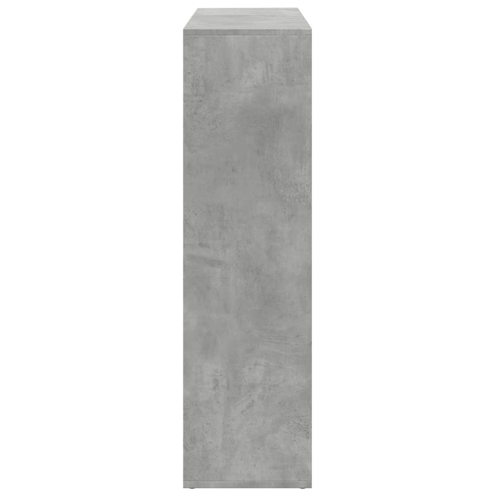 betonszürke szerelt fa elválasztó könyvespolc 102x29x103,5 cm