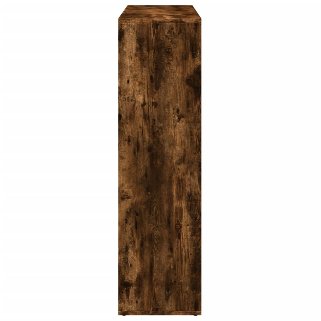 füstös tölgy szerelt fa elválasztó könyvespolc 102x29x103,5 cm