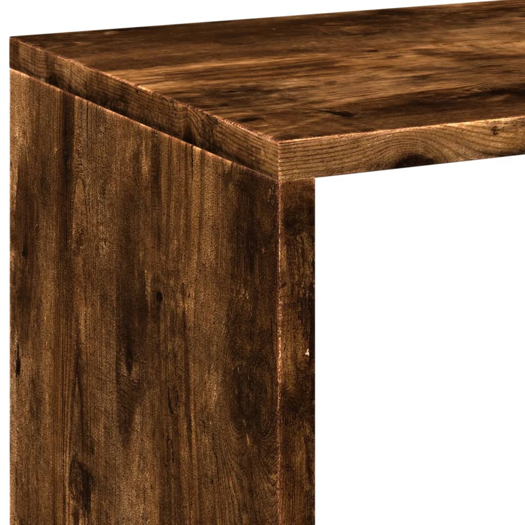 füstös tölgy szerelt fa elválasztó könyvespolc 102x29x103,5 cm