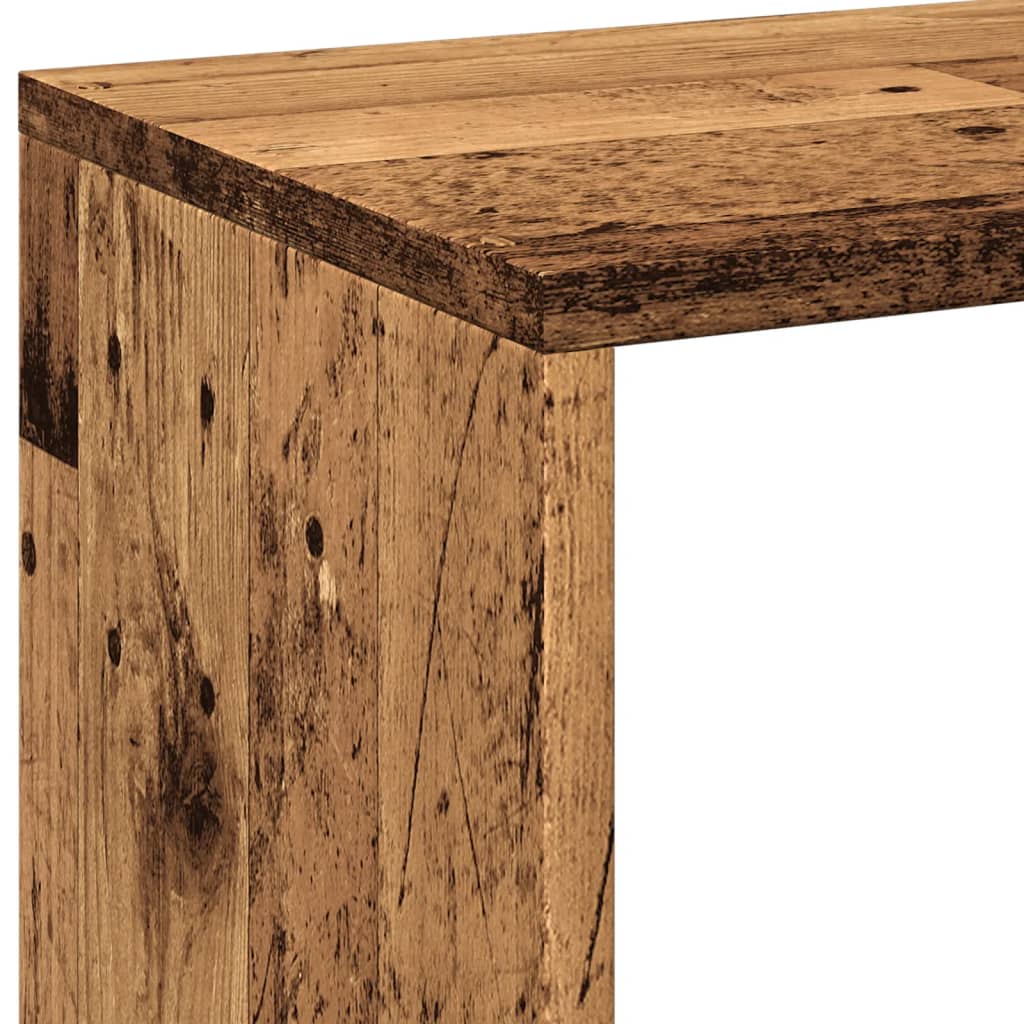 antik fa színű fa térelválasztó könyvespolc 102x29x103,5 cm