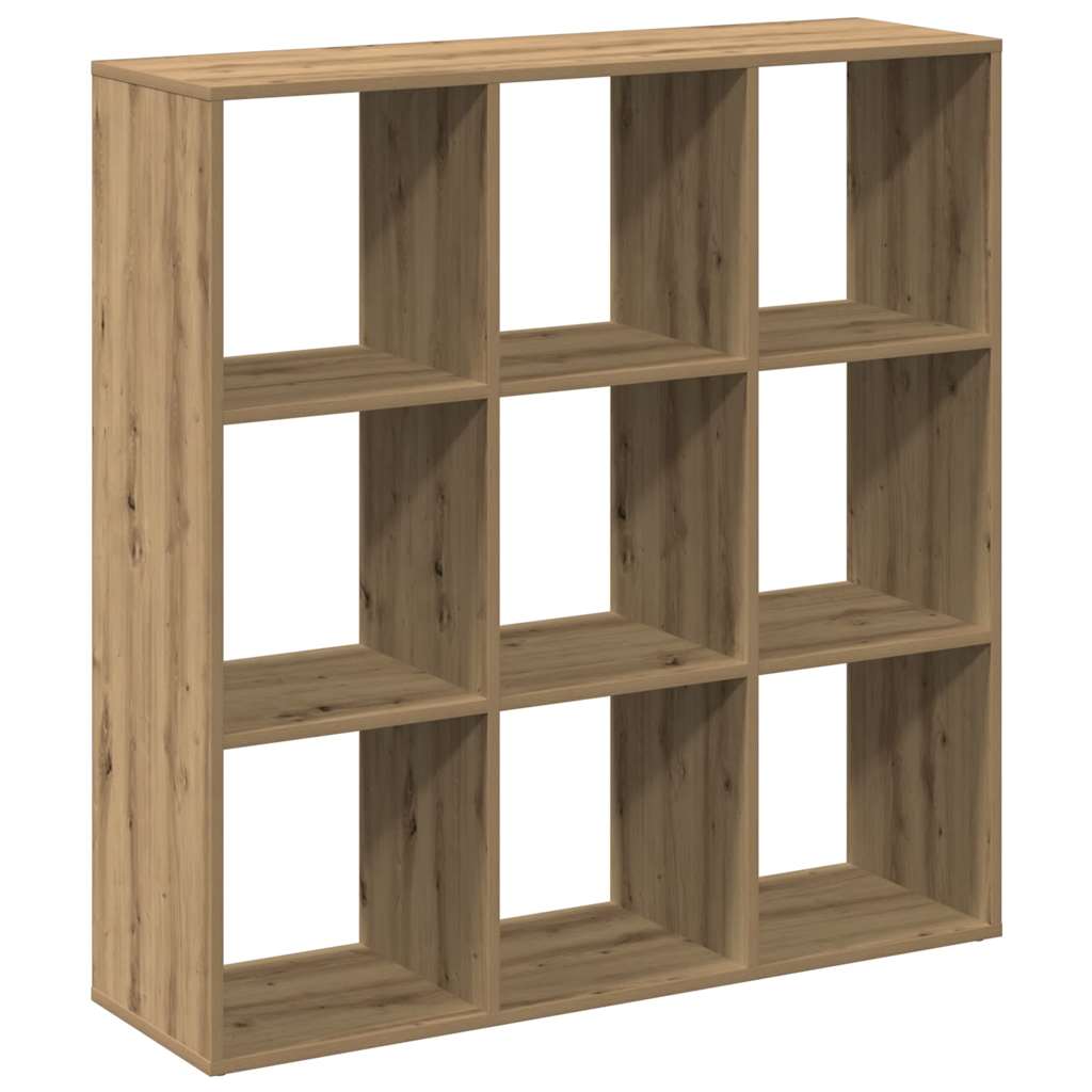 kézműves tölgy színű fa elválasztó könyvespolc 102x29x103,5 cm
