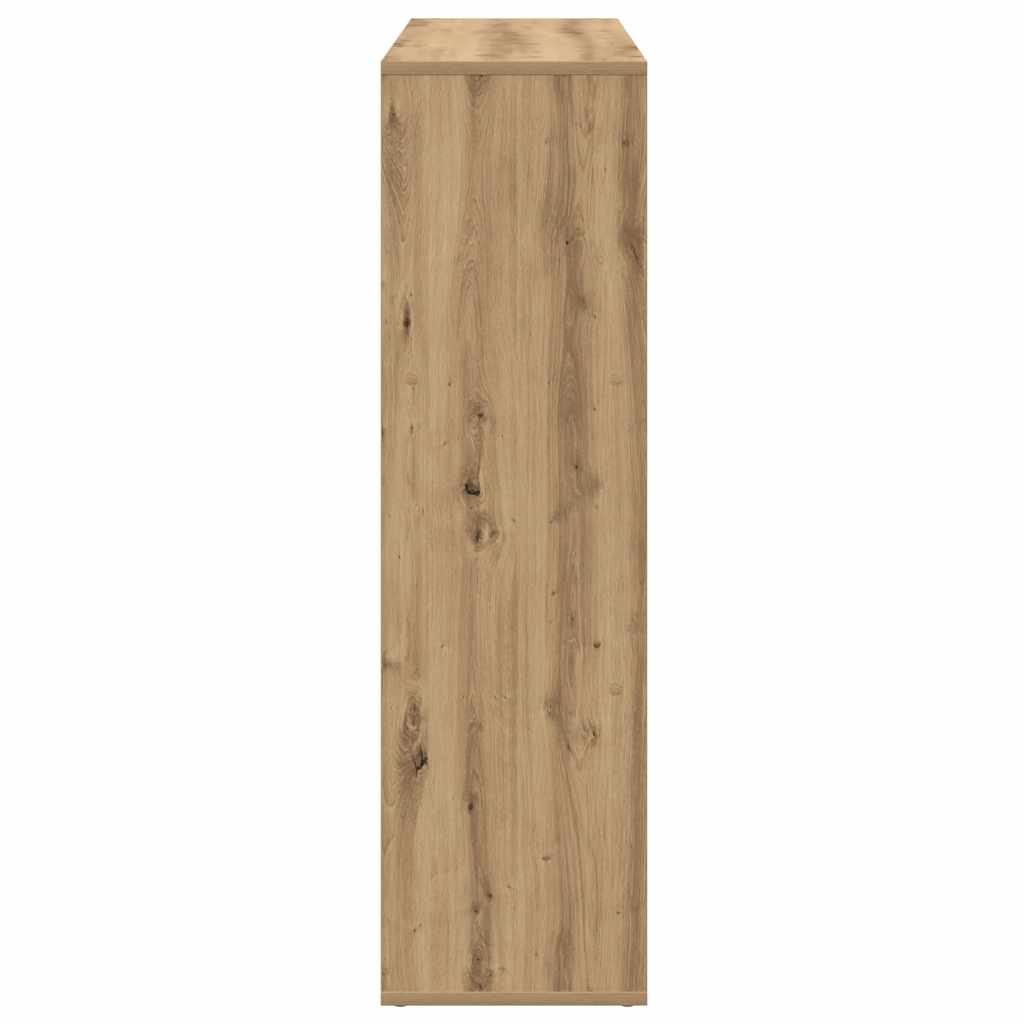 kézműves tölgy színű fa elválasztó könyvespolc 102x29x103,5 cm