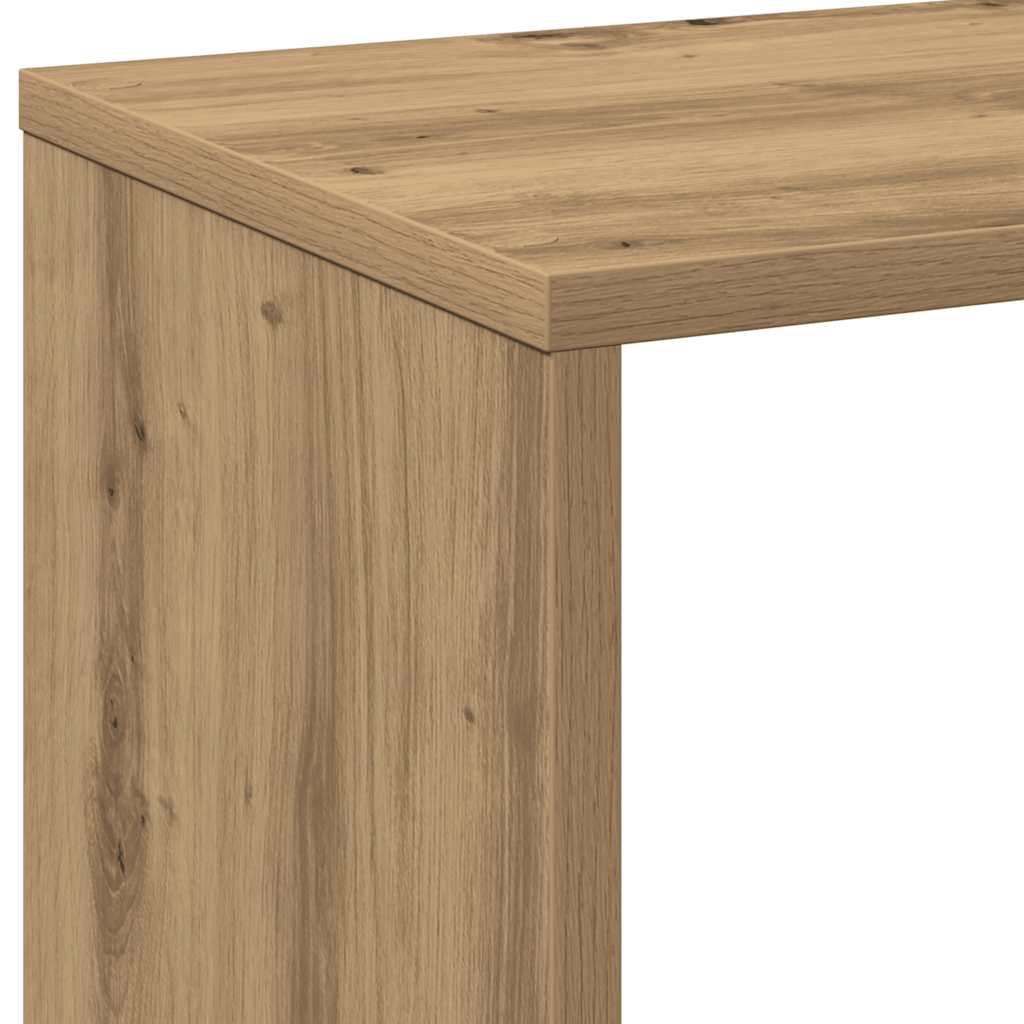 kézműves tölgy színű fa elválasztó könyvespolc 102x29x103,5 cm