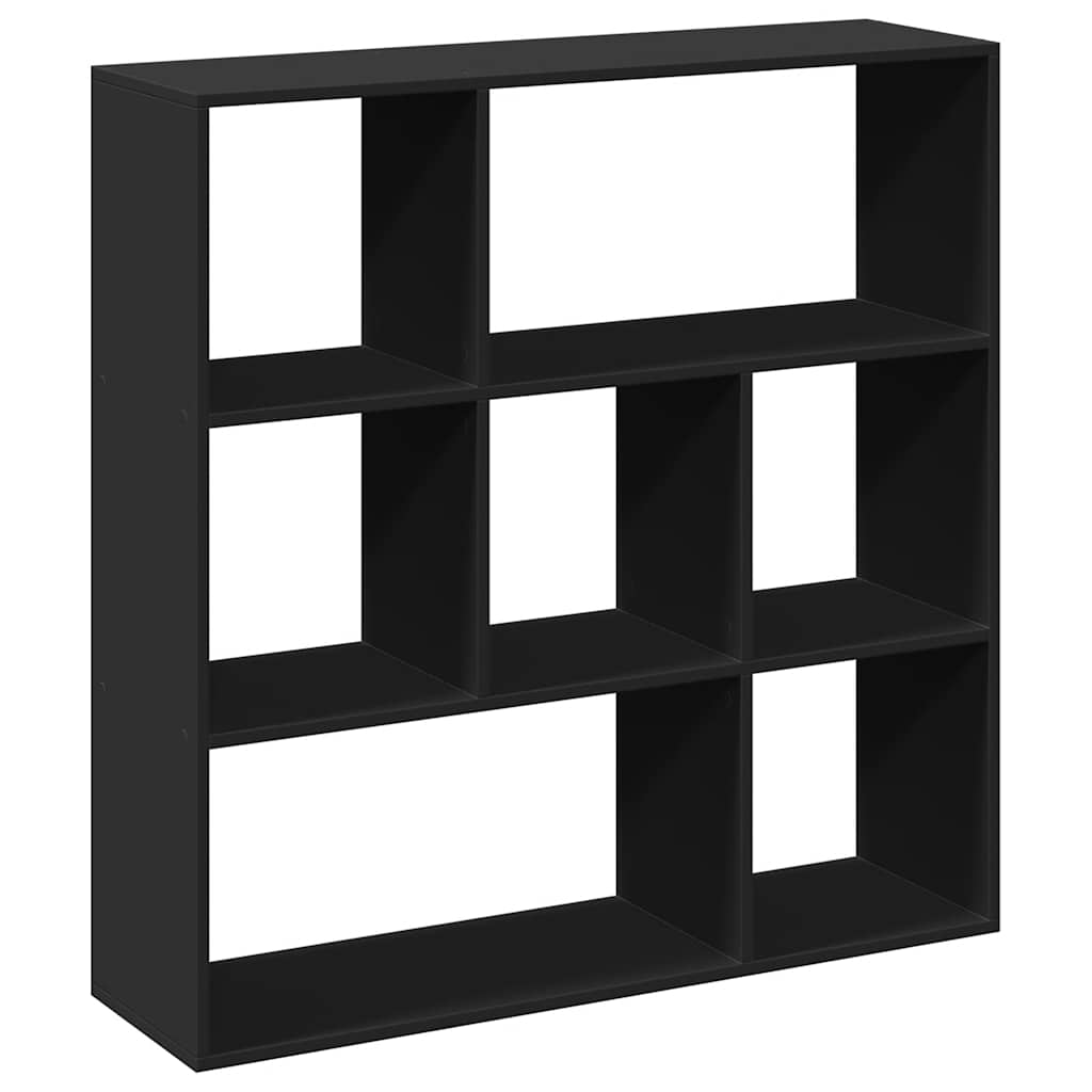fekete szerelt fa térelválasztó könyvespolc 102x29x103,5 cm