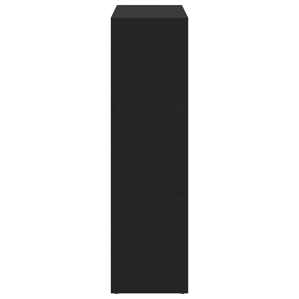 fekete szerelt fa térelválasztó könyvespolc 102x29x103,5 cm